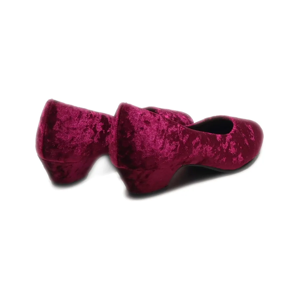 Hush Puppies Soft Style Mid-Heel Shoes Suede Maroon Colour For Women